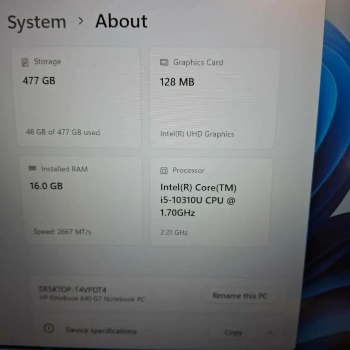 HP EliteBook 840 G7 | Intel Core i5-10310U | 16GB - Image 3