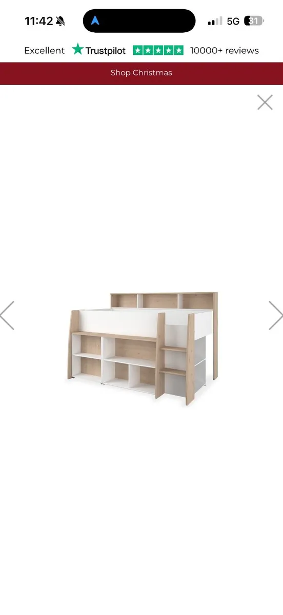 Kids Mid Sleeper Bunk with Desk - Image 1