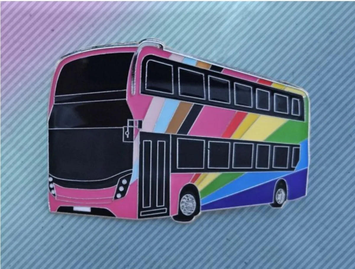 Rainbow Bus Badge : Brooch: Tie pin, Free Post - Image 1