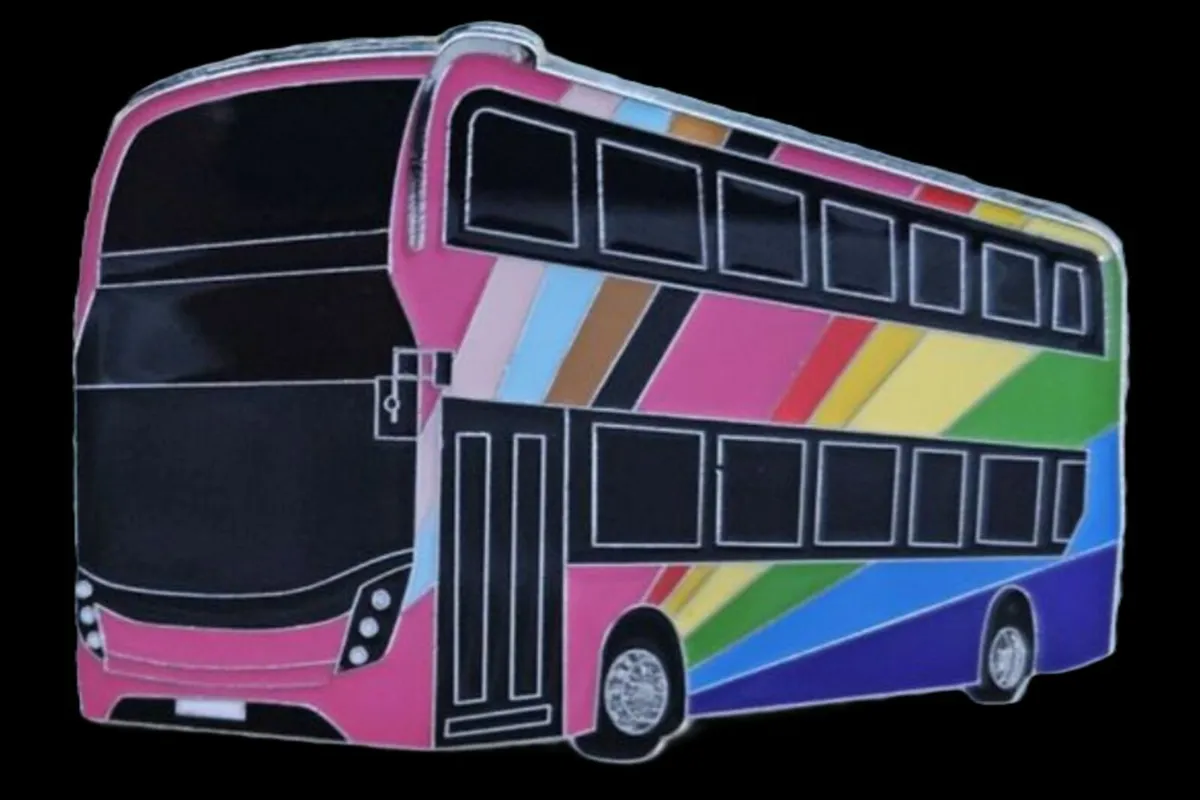 Rainbow Bus Badge : Brooch: Tie pin, Free Post - Image 4