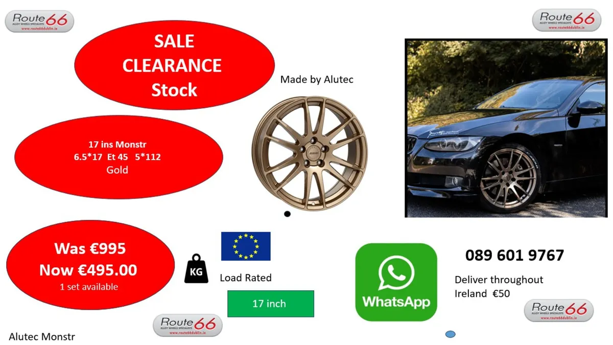 Vw Golf gold 17 ins alloy wheel  special offer - Image 1