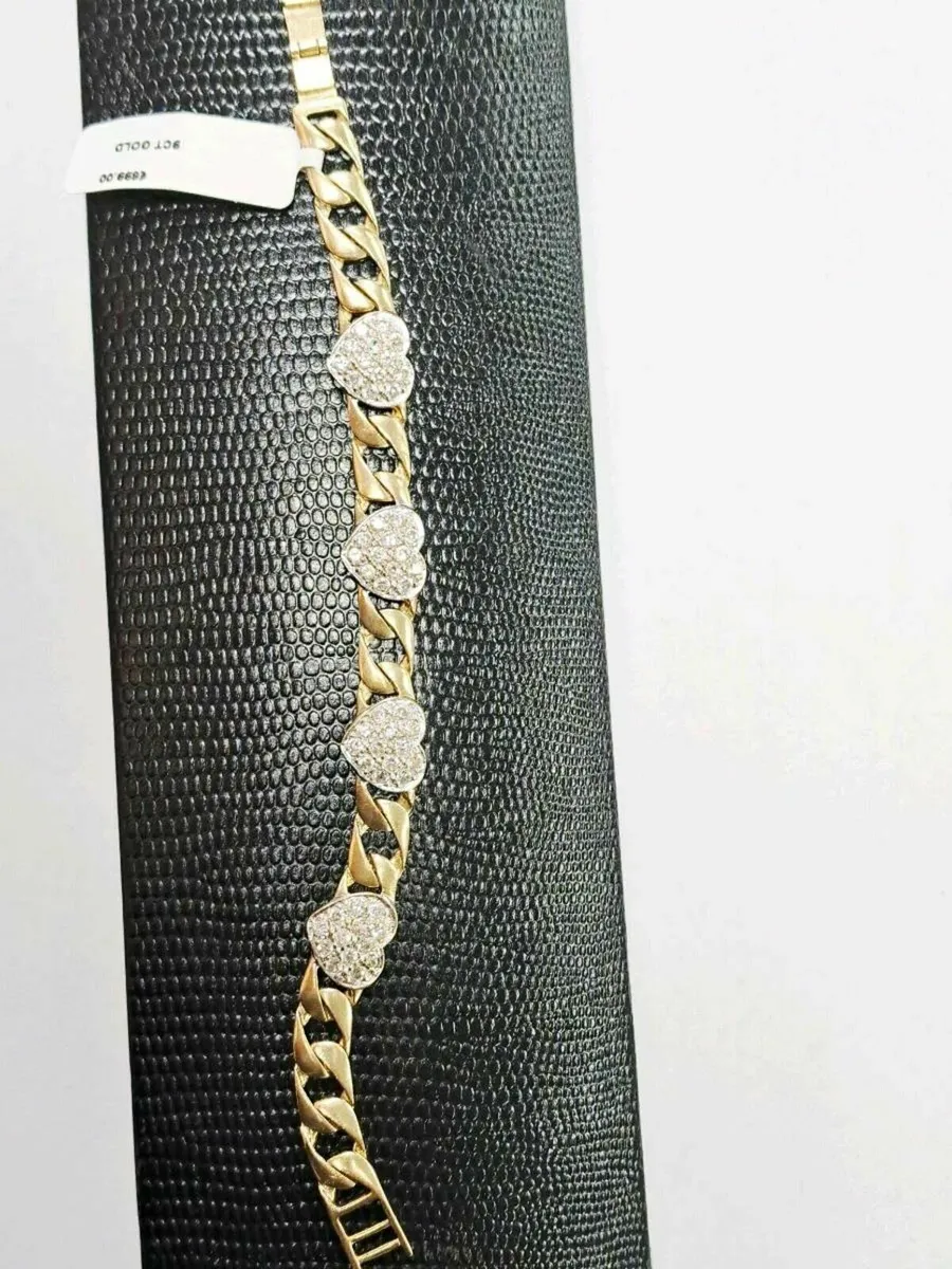 9K Gold Hearted Bracelet 9CT - Image 3