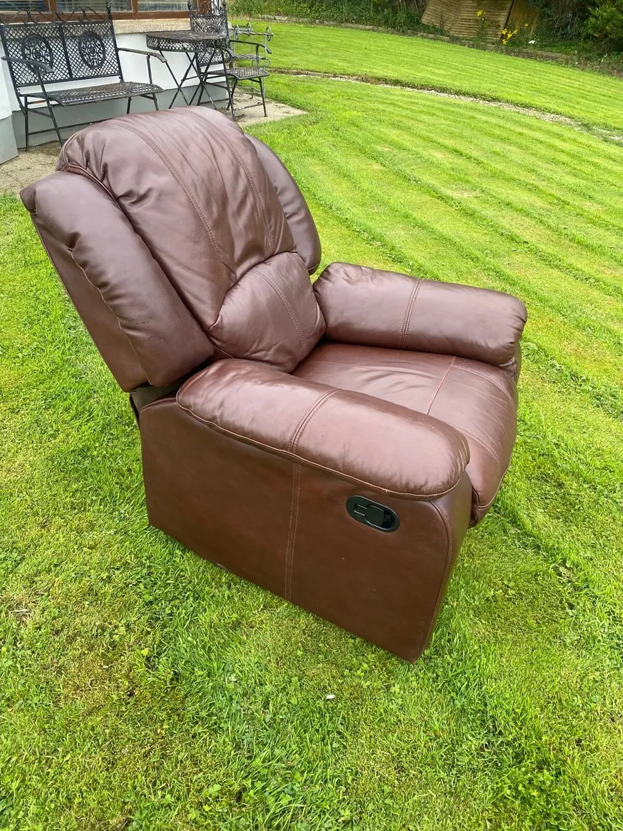 Brown Leather Recliner Chair - Image 3