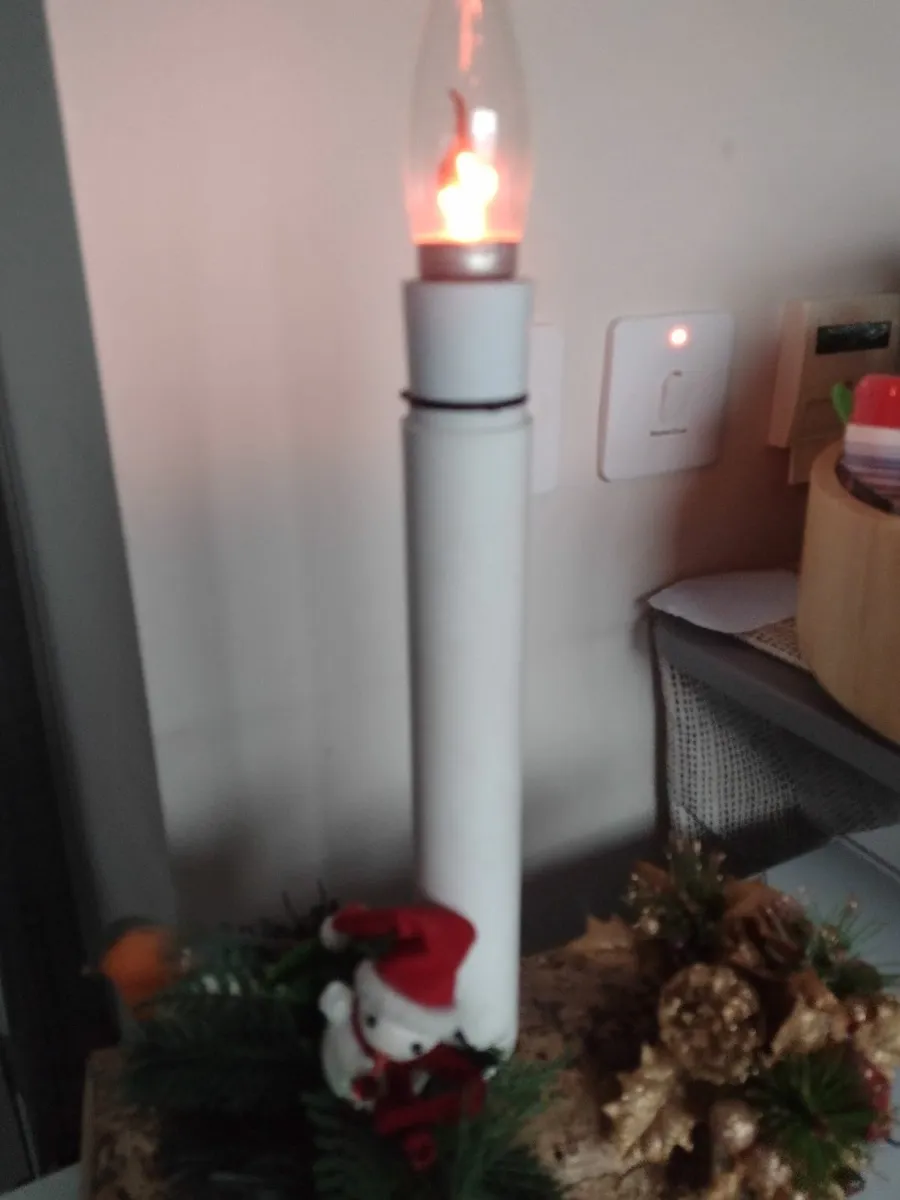 Large Christmas wooden log electric candle - Image 2