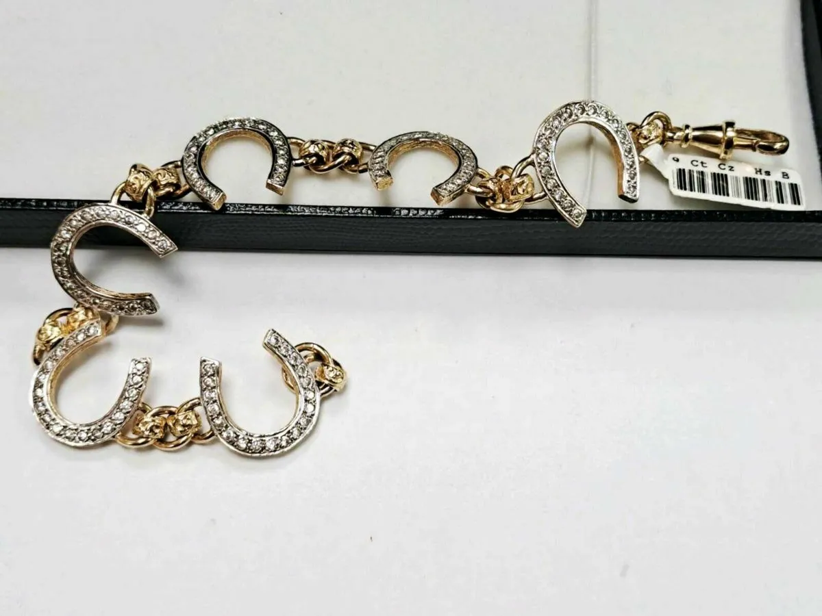 9K Gold horseshoe Bracelet 9CT - Image 4