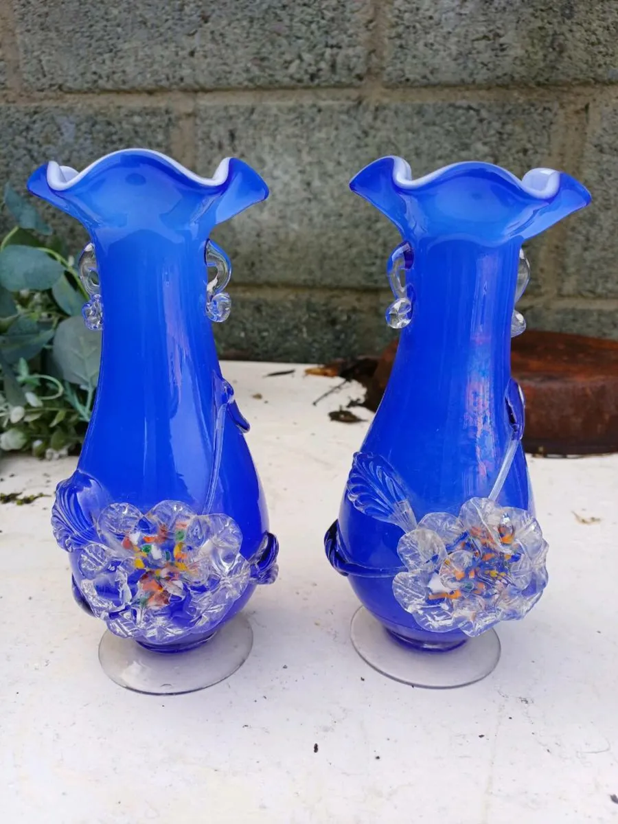 1970s Plum Blossom Vases - Image 1