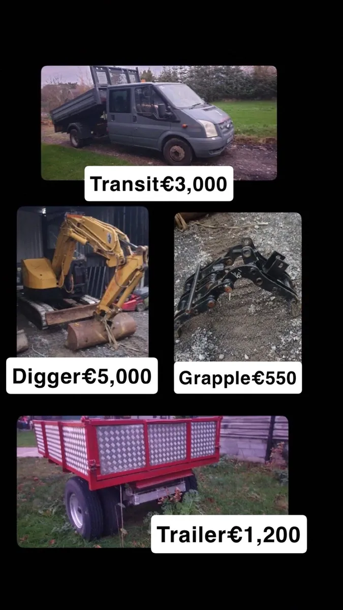 Transit tipper , digger , grapple, trailer - Image 1