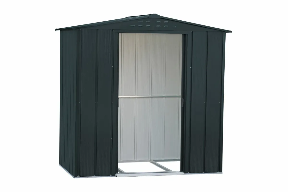 **6×4 Duramax TOP Steel Shed – Anthracite Grey - Image 2