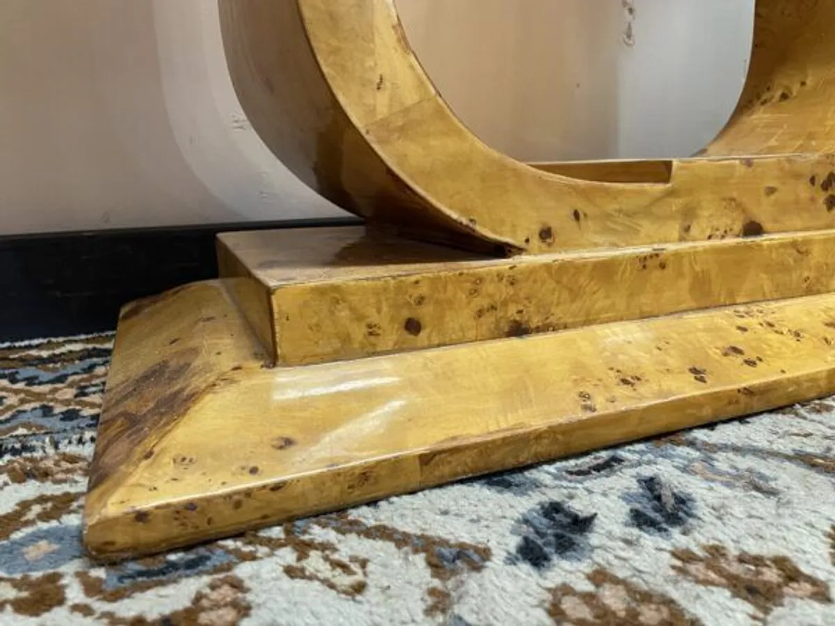Art Deco Style Walnut Burl Console Table - Image 2