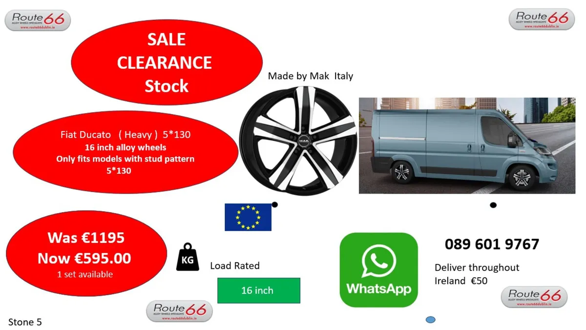 FIAT DUCATO ,PEUGEOT BOXER ( 5/130  PCD ) - Image 1