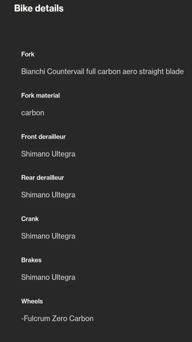 ROAD CARBON BIANCHI ROAD BIKE. Size M. - Image 4