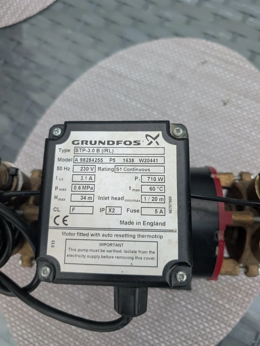 GRUNDFOS high pressure water pump 3 BAR - Image 2