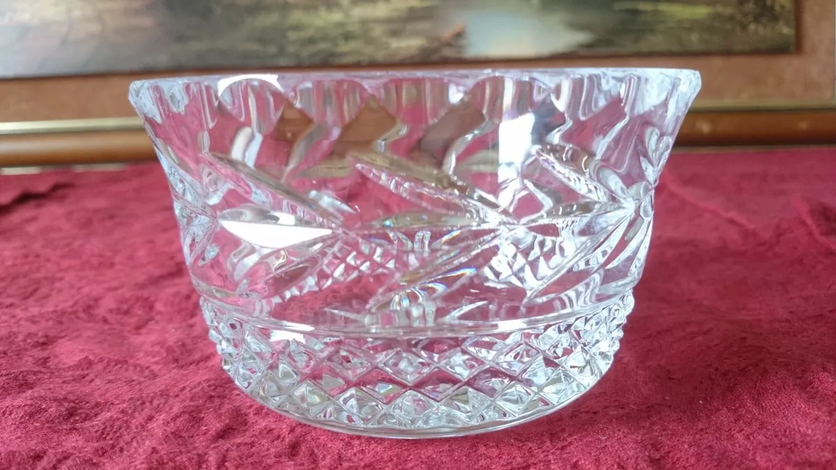Galway Cut Crystal Bowl With Stamp And Label - Image 1