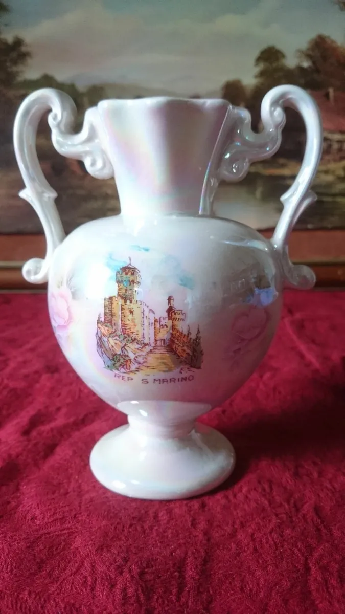 Antique San Marino Ceramic Two Handled Lustre Vase - Image 2