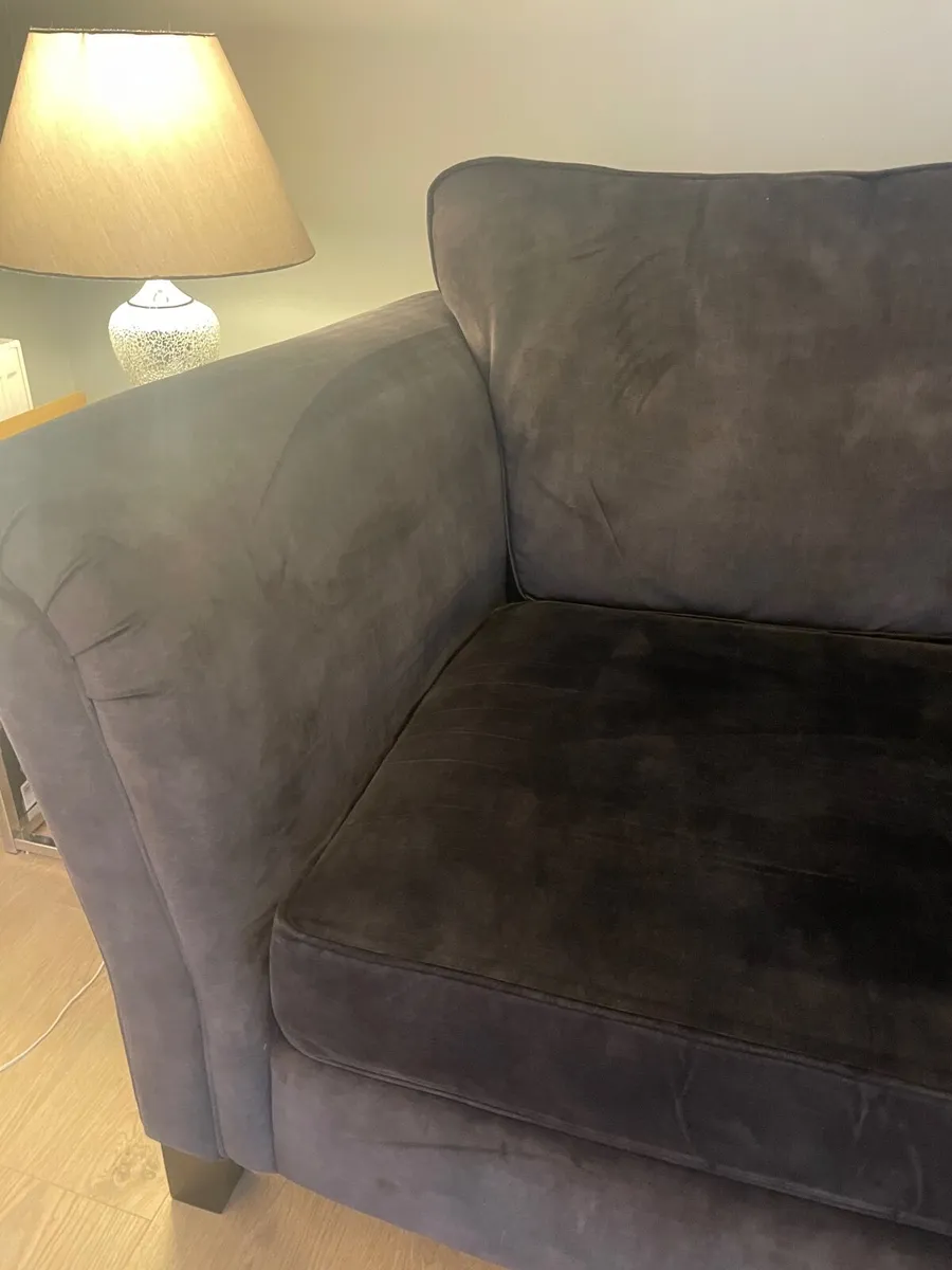 DFS Charcoal velvet 3 seater Sofa - Image 4