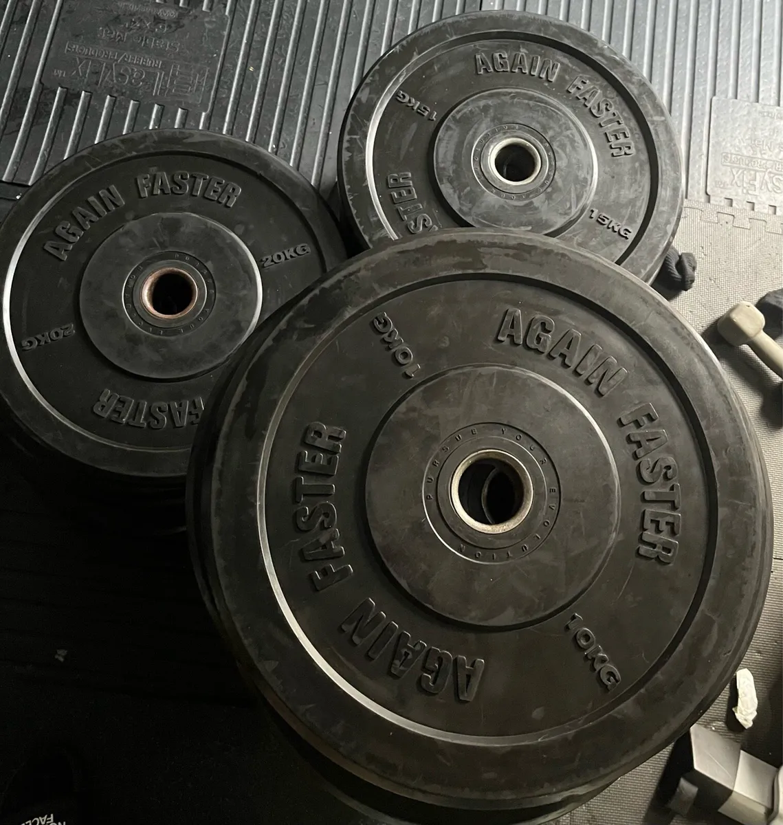 100kg rubber Olympic bumper weight plates - Image 1