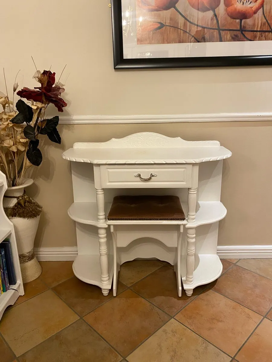 Hall table, stool and mirror - Image 2