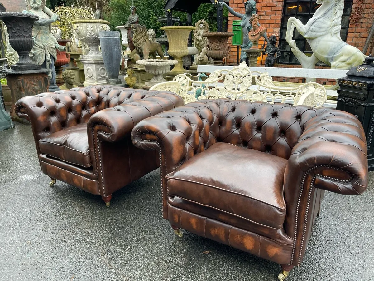 Stunning matching Chesterfield chairs - Image 2