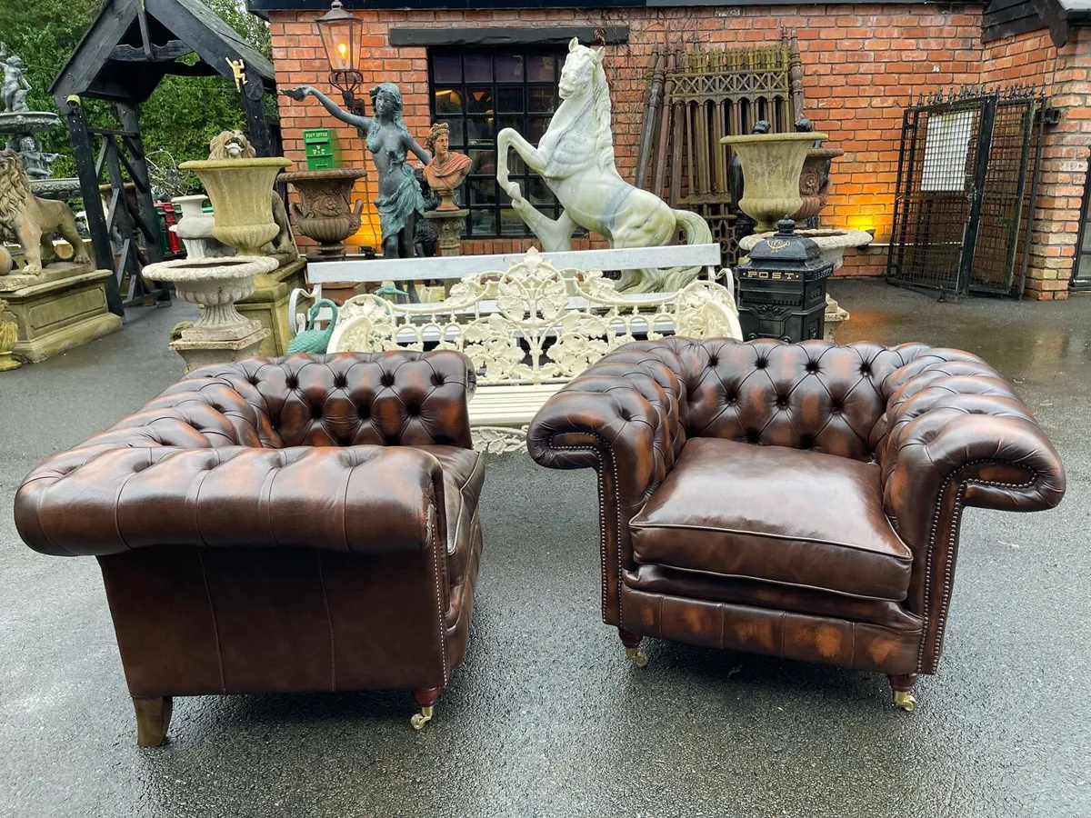 Stunning matching Chesterfield chairs - Image 3