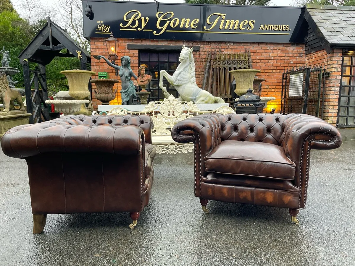 Stunning matching Chesterfield chairs - Image 4