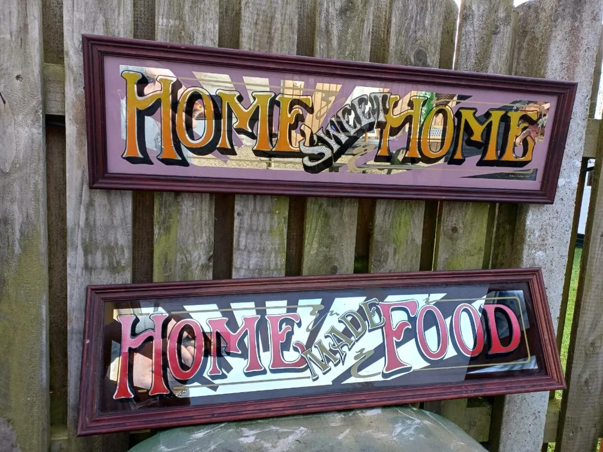 1970s Handpainted Mirrored Pub Signs - Image 1