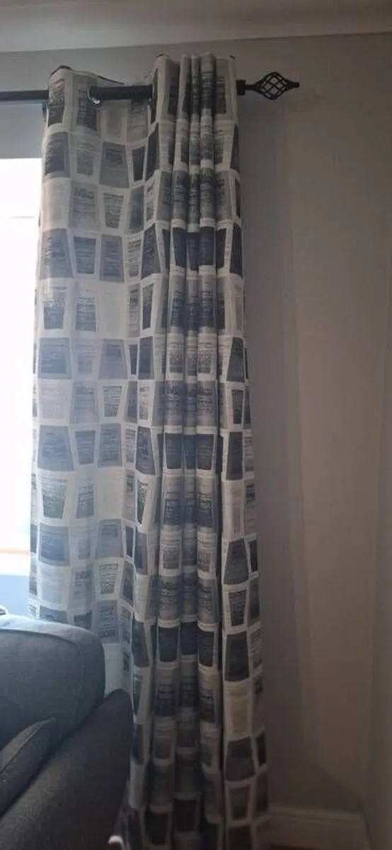 Black and white curtains. 90x90 fully lined - Image 1