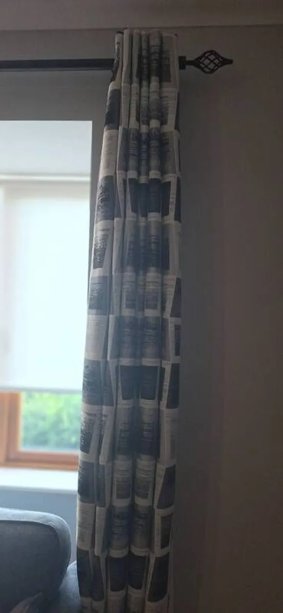 Black and white curtains. 90x90 fully lined - Image 3
