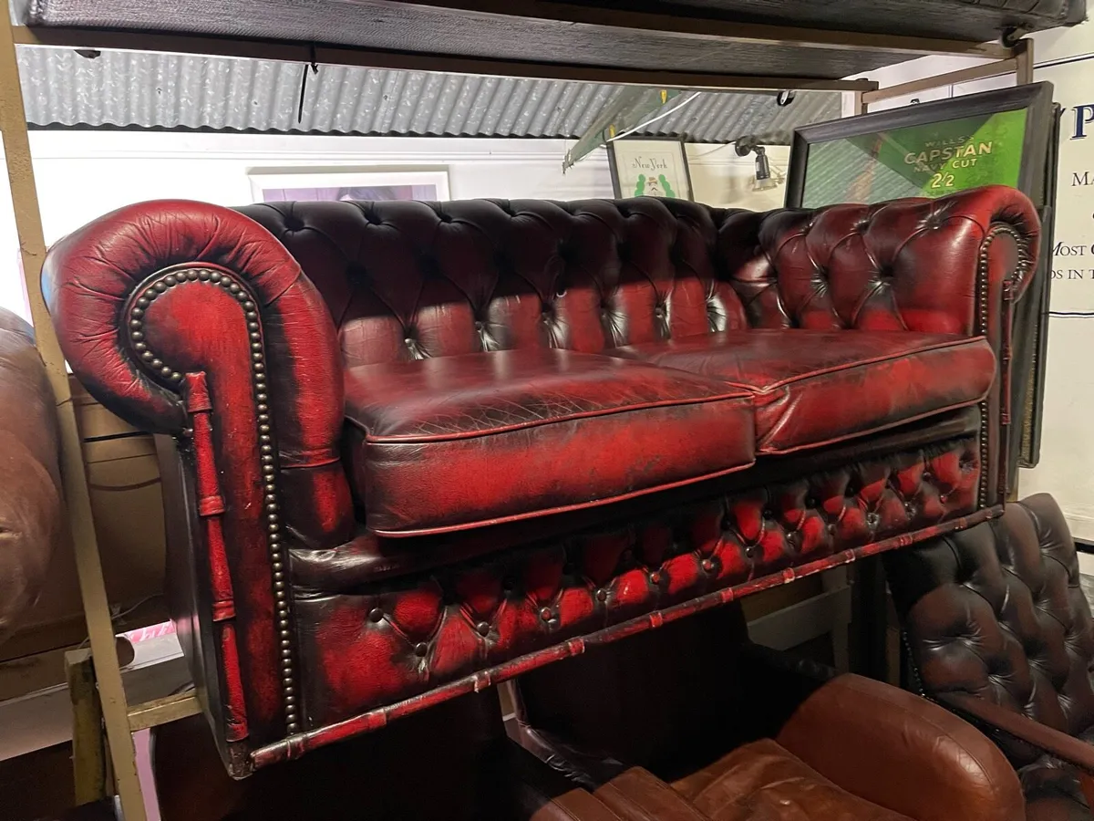 Chesterfield 2 seater Oxblood red - Image 2