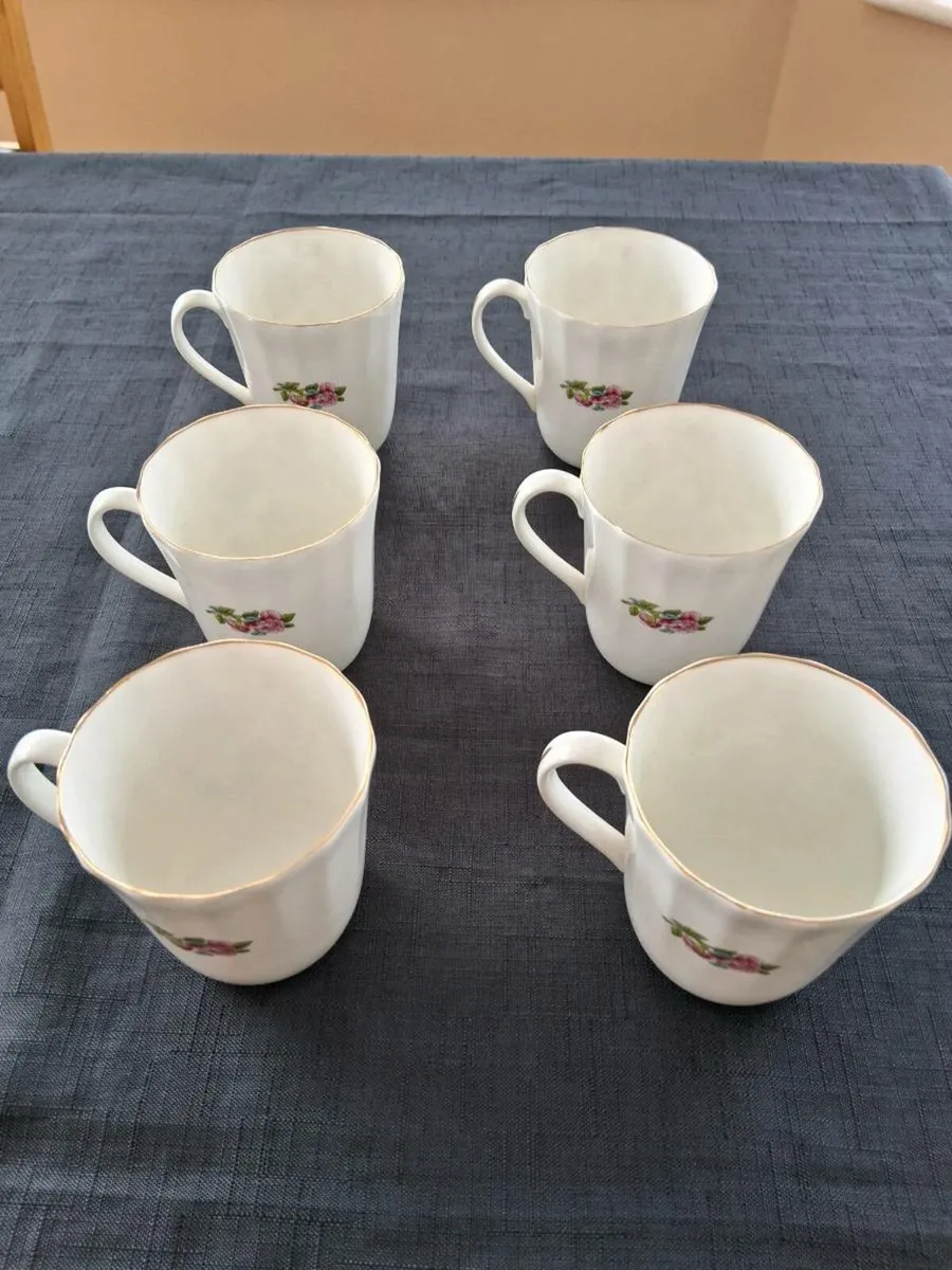 6 Dunlevy Fine Bone China Teacups - Image 2