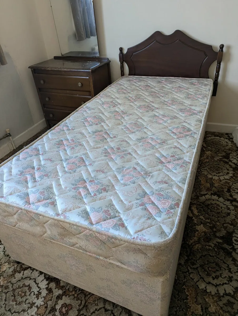 Single bed and mattress