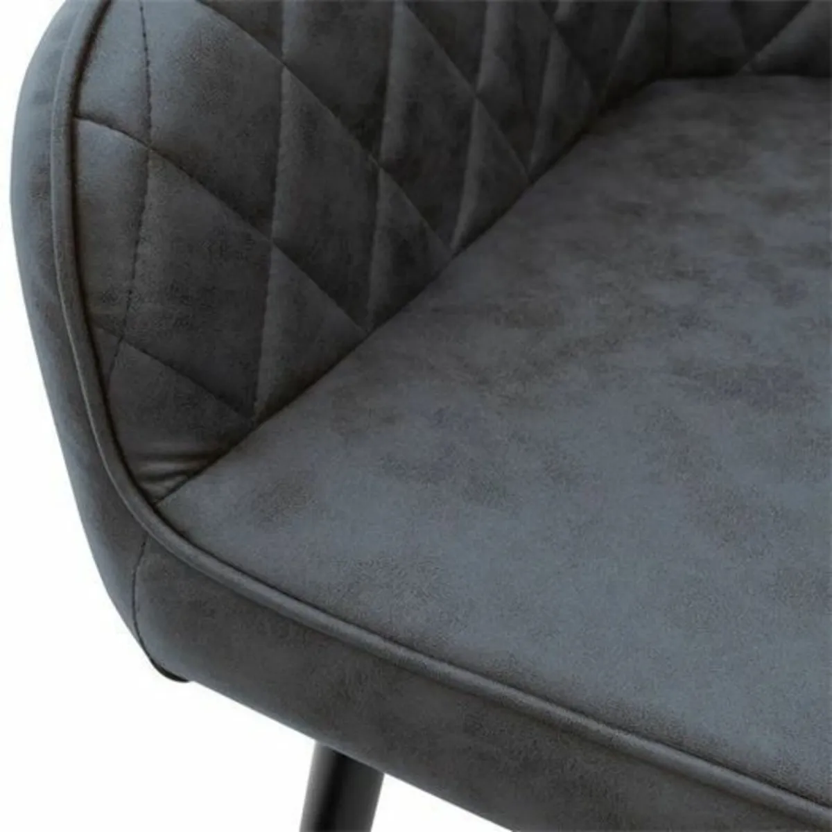 Dining chair set of 4 diamond quilting faux leathe - Image 2