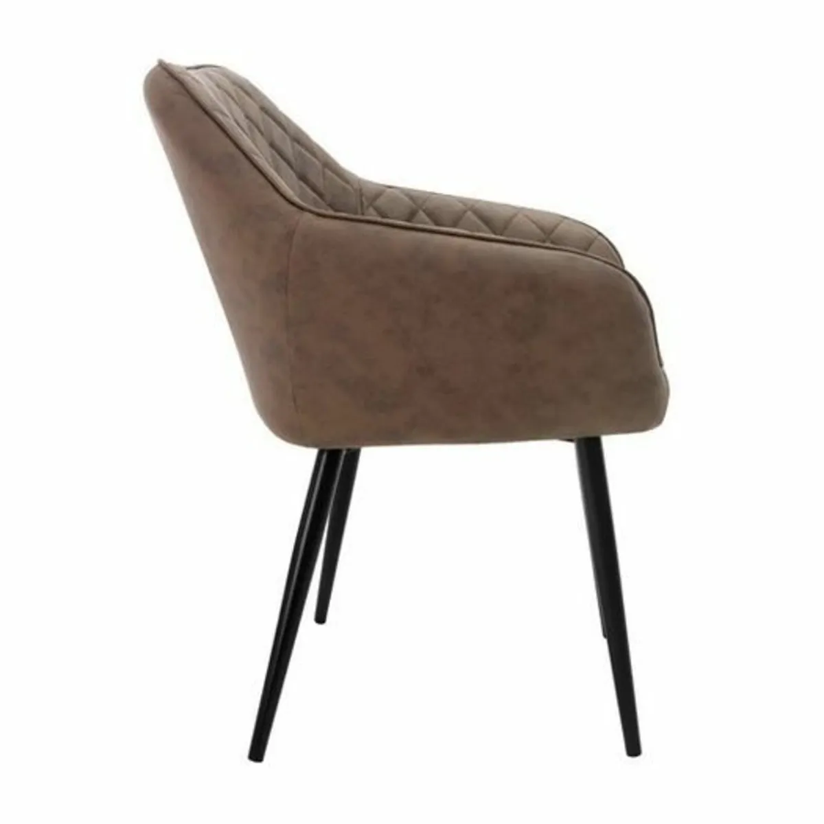 Dining chair set of 4 diamond quilting faux leathe - Image 4