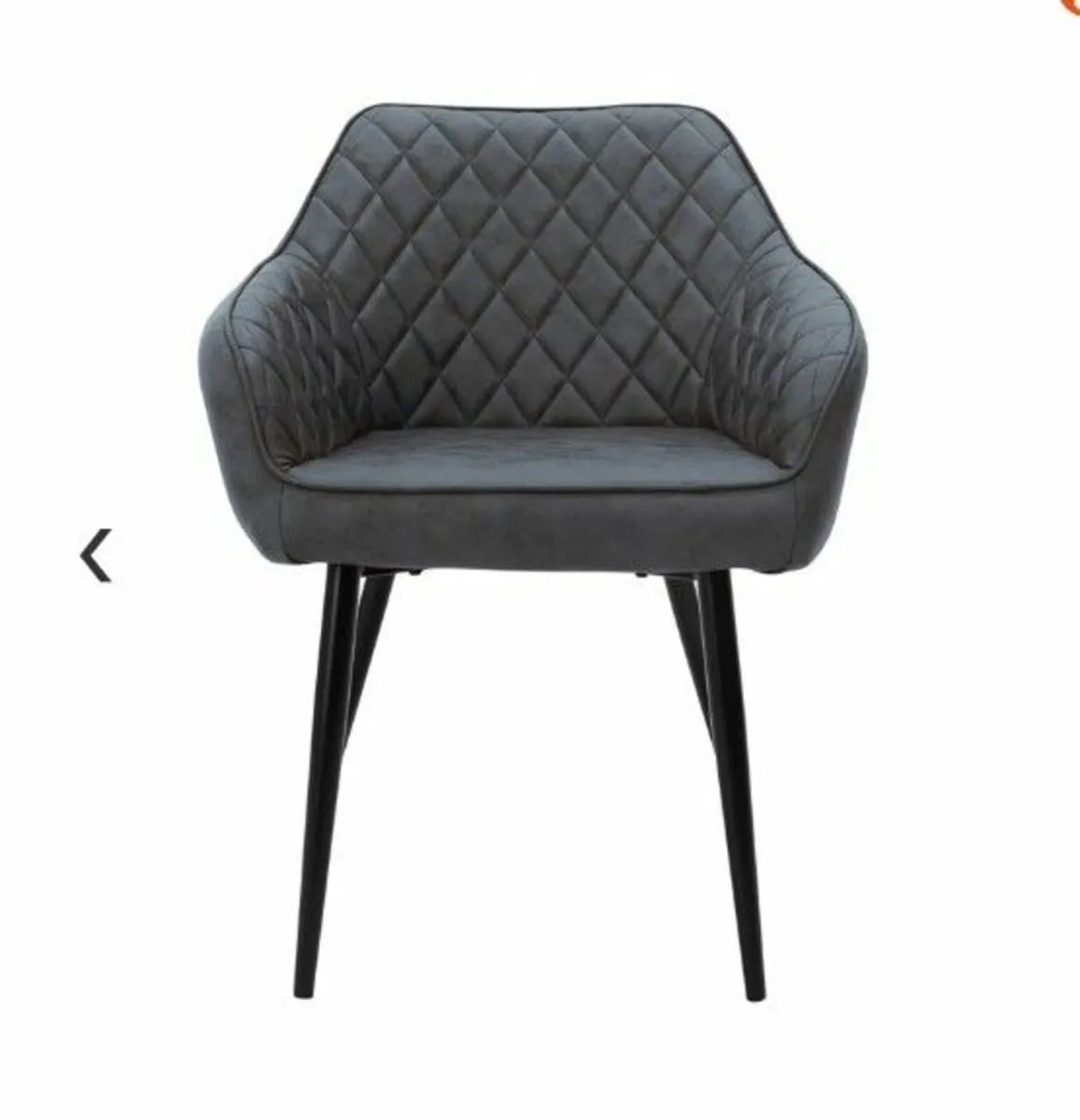 Dining chair set of 4 d quilting faux leather - Image 3