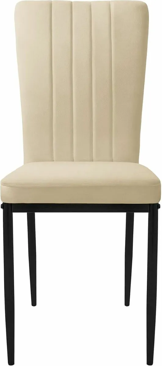 Set of 4 Velvet Dining Chairs Taupe - Image 3