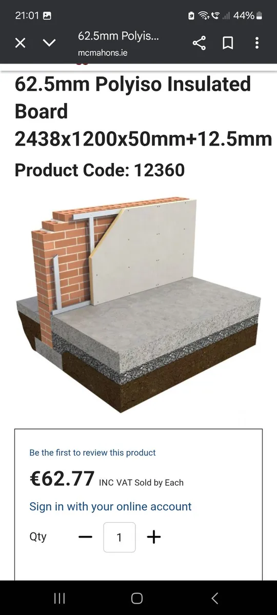 62.5mm insulated sheets