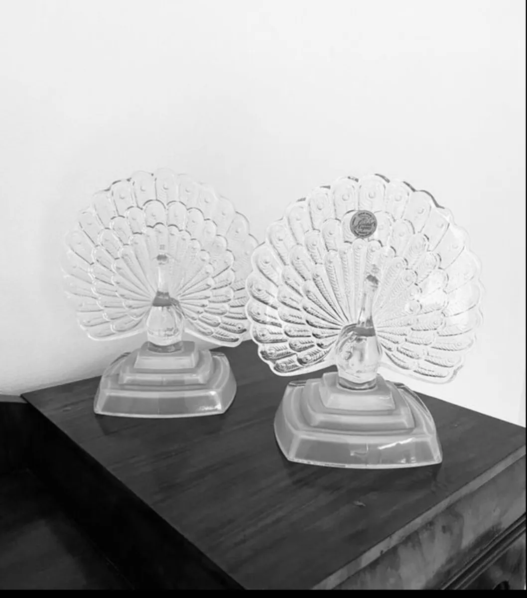 Vintage Crystal Peacocks - Image 1