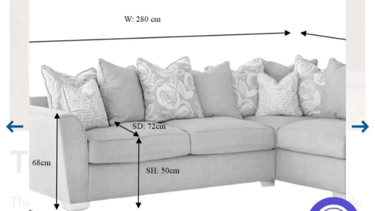 Fantasia Grey Corner Couch - Image 4