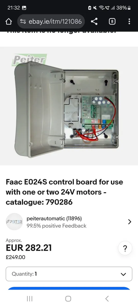 FAAC electric gate control