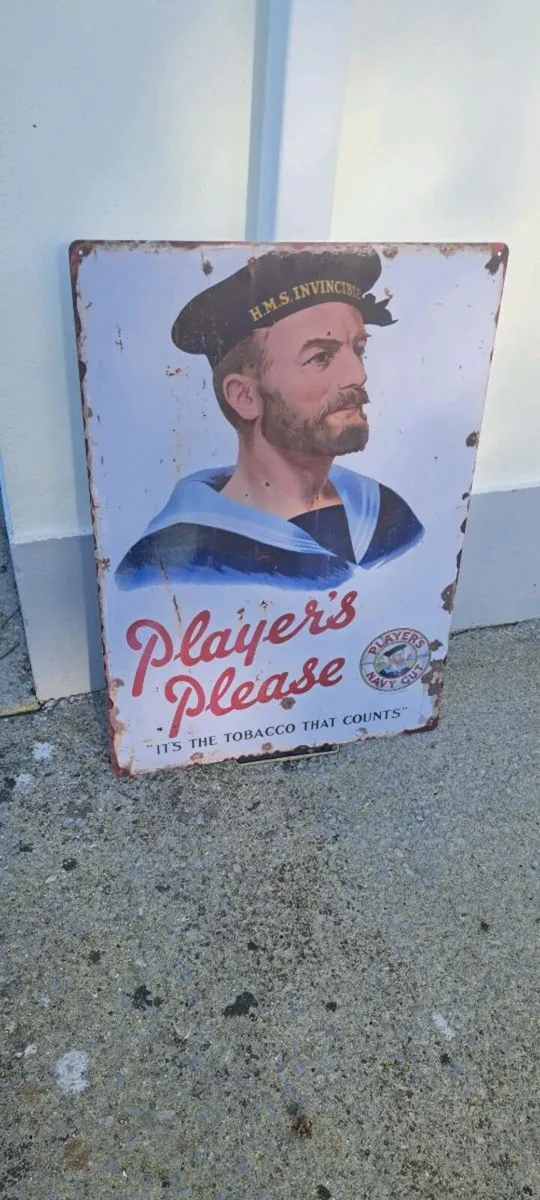 Large  players metal sign