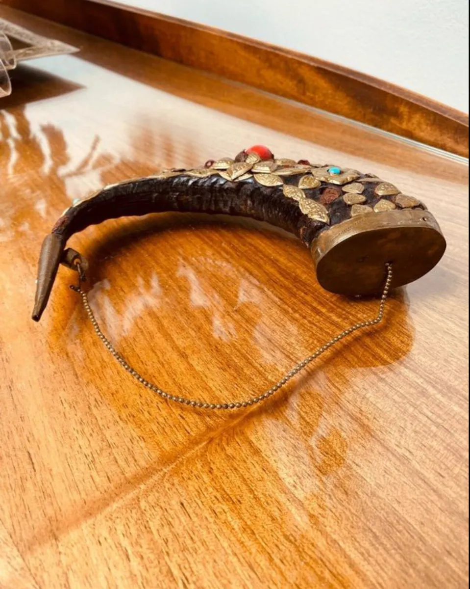 Vintage  Tibetan Powder Horn - Image 2