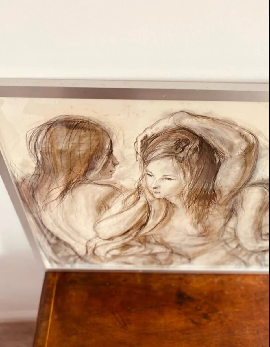 Vintage Signed Framed Print 89 x 42cm - Image 2