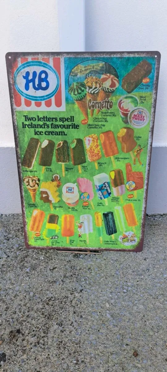 Hb ice cream metal sign