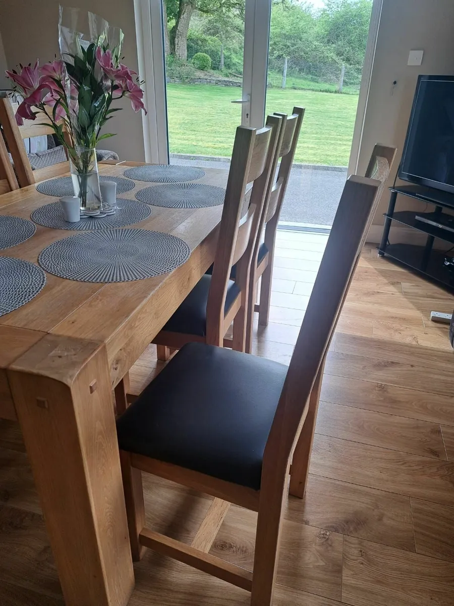 Solid Wood Table & Chairs - Image 2