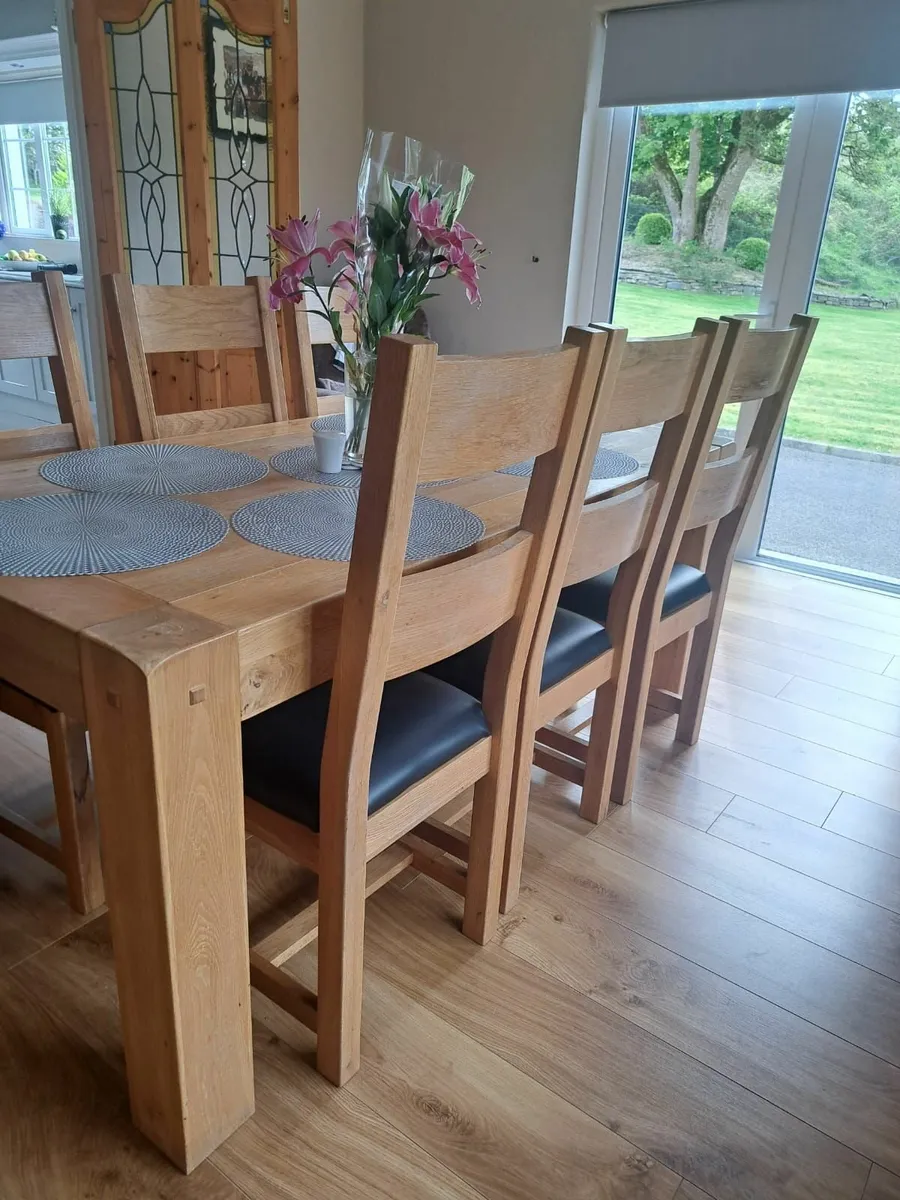 Solid Wood Table & Chairs - Image 3