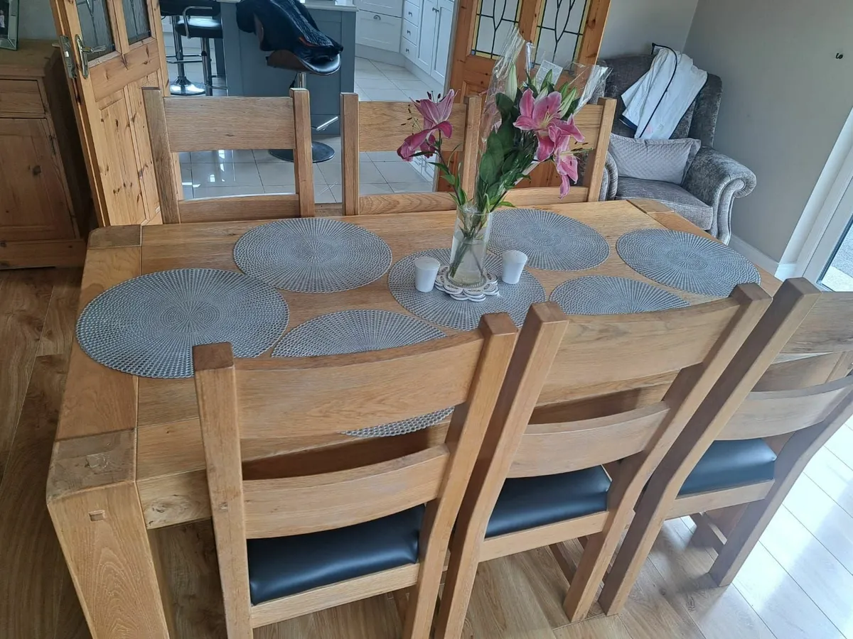 Solid Wood Table & Chairs - Image 4