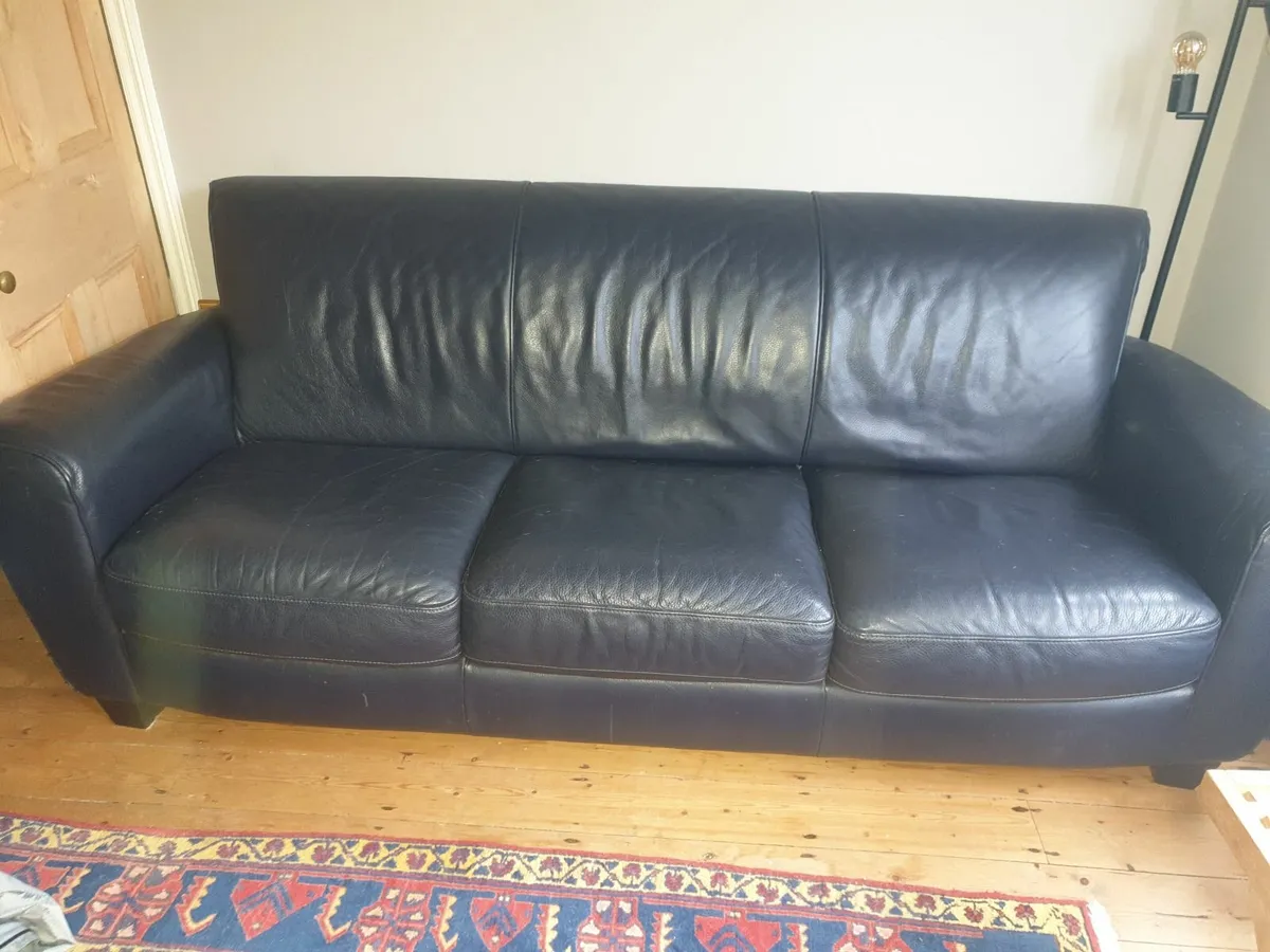 3 seat leather Sofa - Image 1