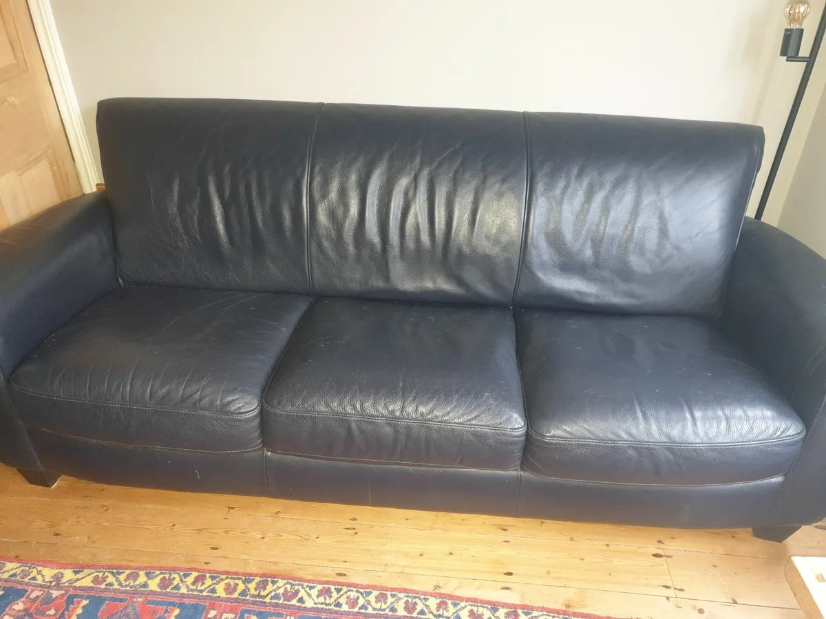 3 seat leather Sofa - Image 4