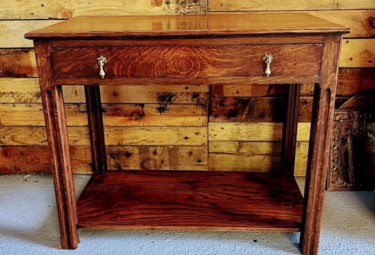 Early 20th Century Oak Two Tier Side Tablet