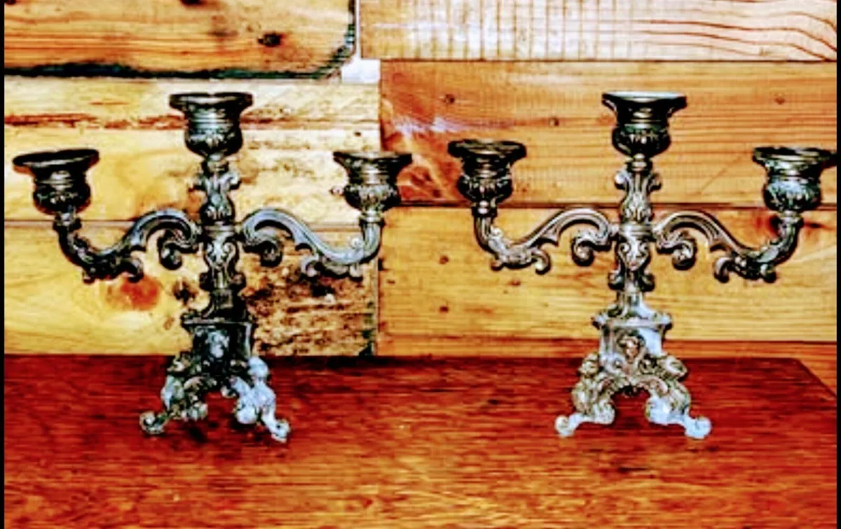 Vintage brass candle holders