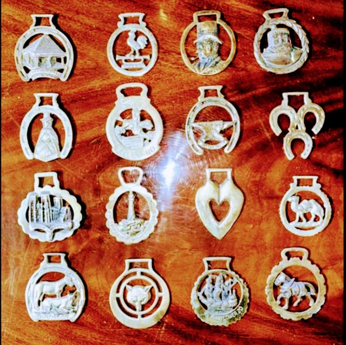 12 vintage horse brasses